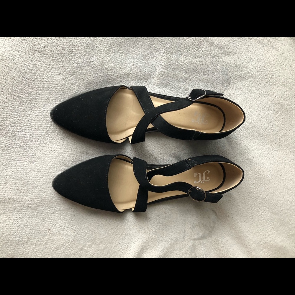 Suede pointed toe flats